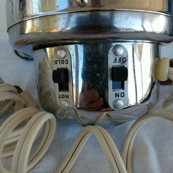 Antique 50s Hair Dryer Handy Hannah Chrome Heat Controlled Cat.995-C-Woo… - Picture 5 of 9